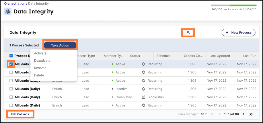 Manage Data Integrity Processes – Help Center